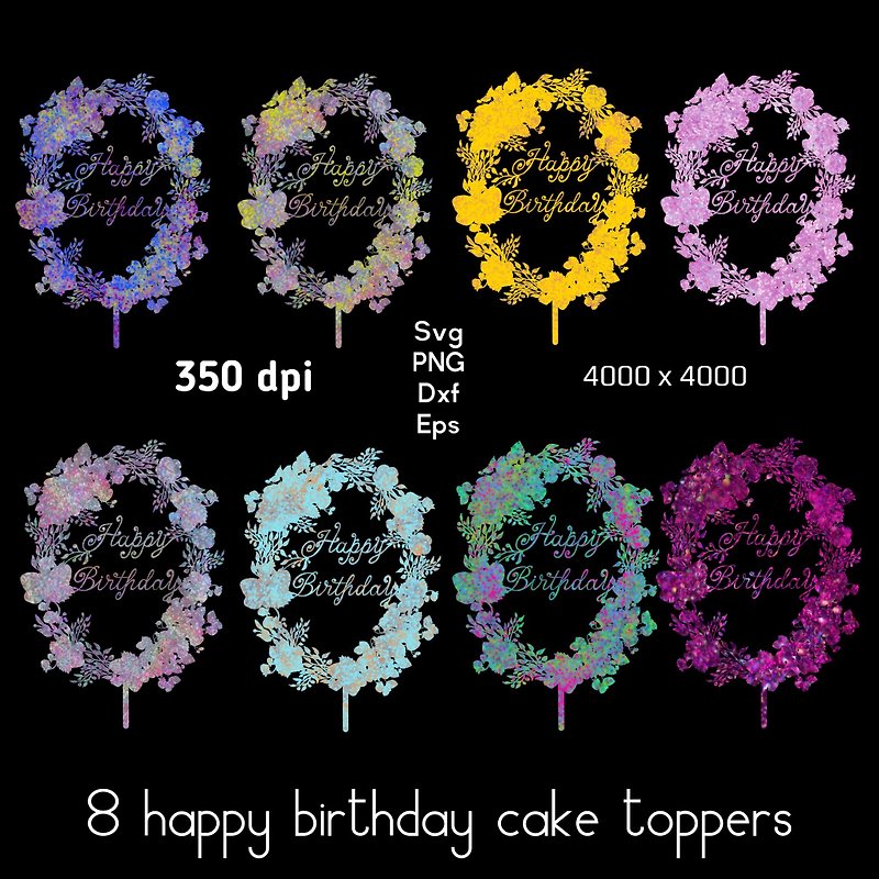 3D Svg Png Fashion Birthday Cake Topper - อาหาร/วัตถุดิบ - วัสดุอื่นๆ 