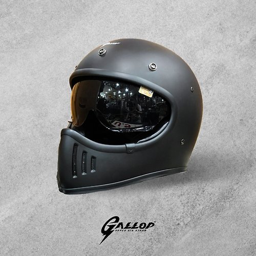 Gallop Kustom Kulture 台灣製造 全罩式安全帽 M2-消光黑 山車帽 內附視鏡 S~2XL