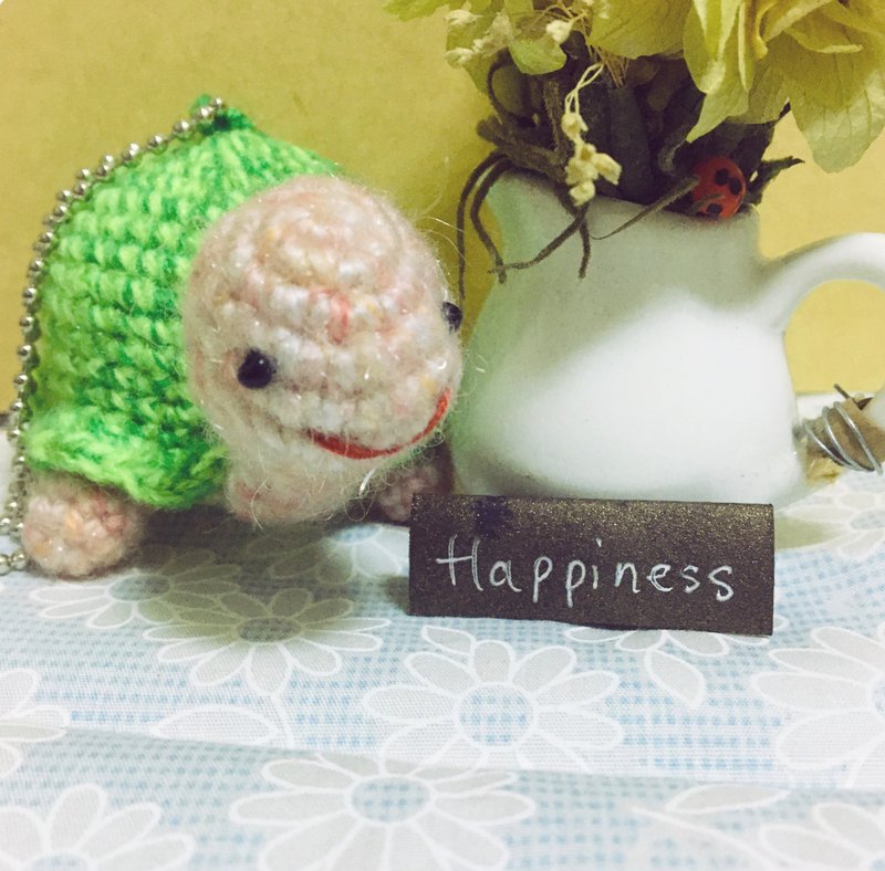 Handmade Smiling Turtle Series Pendant | Turquoise Shell Style | Comes with Gift Box - Knitting, Embroidery, Felted Wool & Sewing - Thread Green