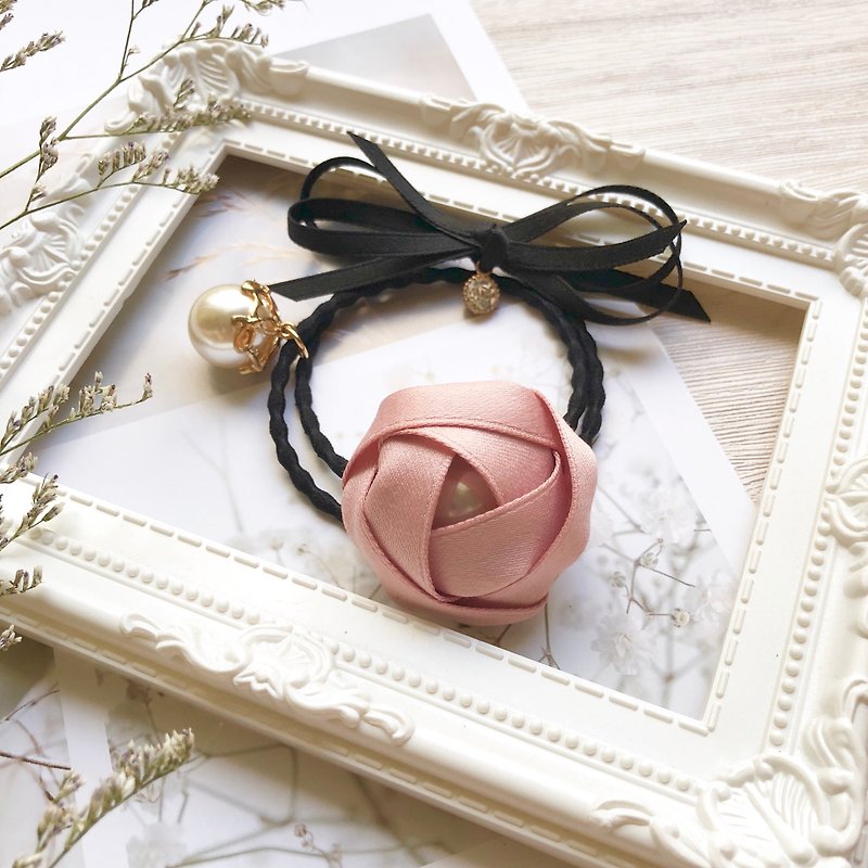 Romantic Rose Bud Hair Bundle/Peach Powder - Hair Accessories - Other Materials Pink