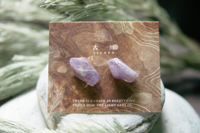 CRACK | Mineral earrings | EARRINGS - ต่างหู - คริสตัล สีม่วง