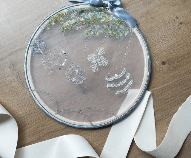 オーダーメイド可/客製化禮物】刺繍枠飾り もみの木と