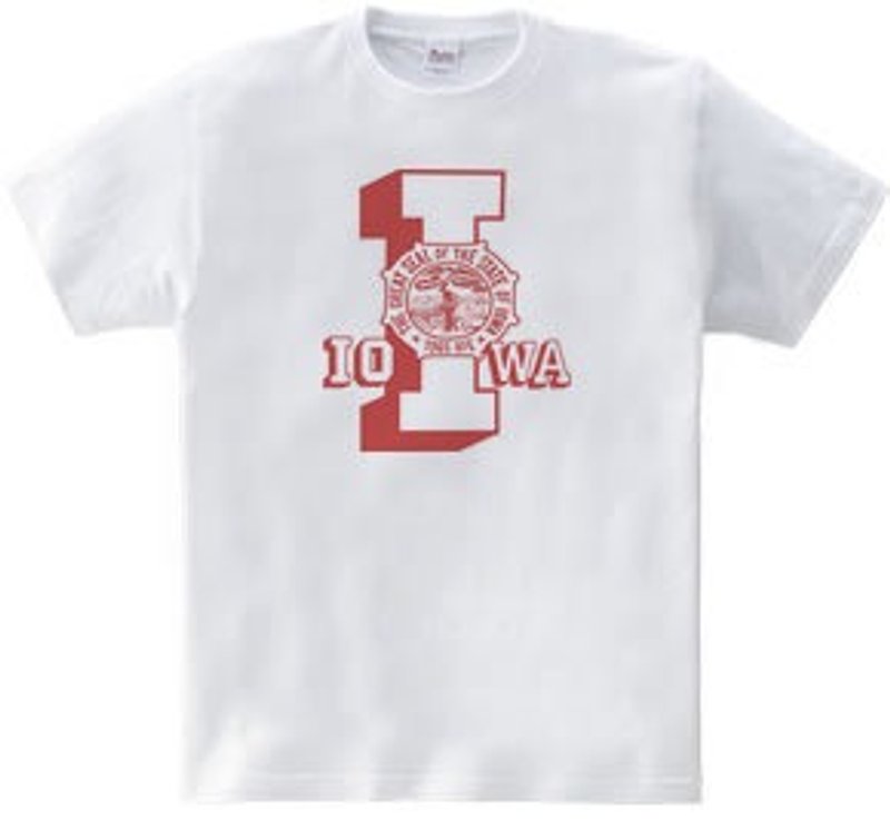 Iowa Old school style College I & mark WS ~ WM • S ~ XL T-shirt order product] - เสื้อฮู้ด - ผ้าฝ้าย/ผ้าลินิน ขาว