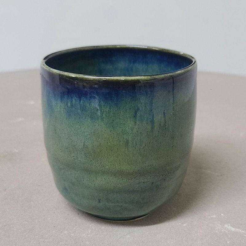 Ceramic Japanese Tea Cup 2 - แก้วมัค/แก้วกาแฟ - ดินเผา สีเขียว