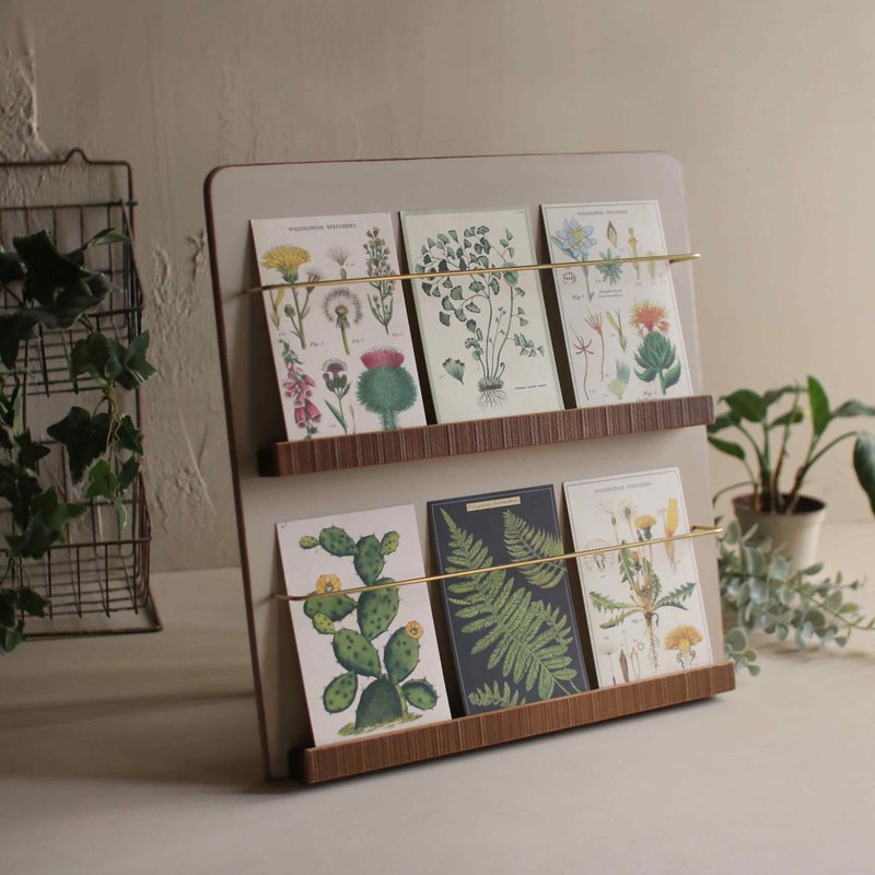 【Postcard Display Board】Display Rack Display Stand Stall Props - การ์ด/โปสการ์ด - ไม้ สีนำ้ตาล