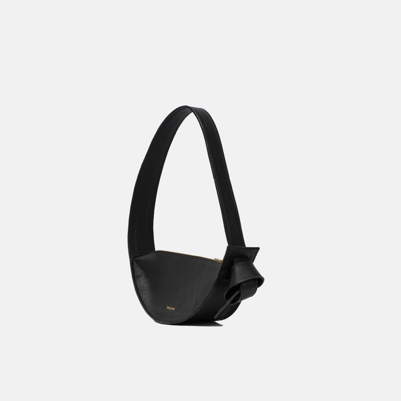 Eclipse Leather Handbag | Moon Shaped Purse|  Italian Leather | Minimalist Bag - 手提包/手提袋 - 真皮 黑色