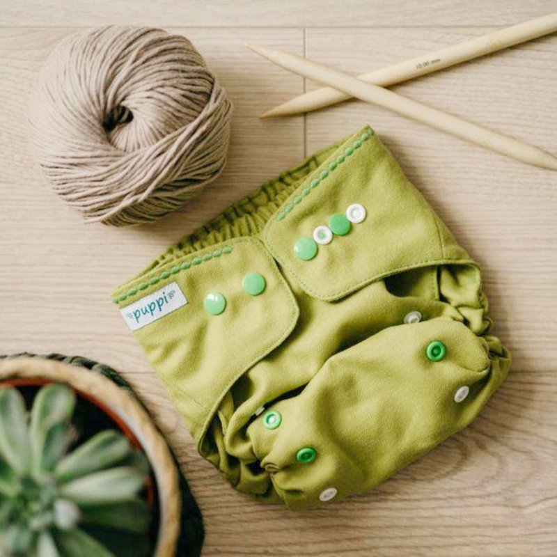 Puppi波蘭製 手工羊毛兜布尿布- OS/Mini/OS+按扣 - 其他 - 羊毛 綠色