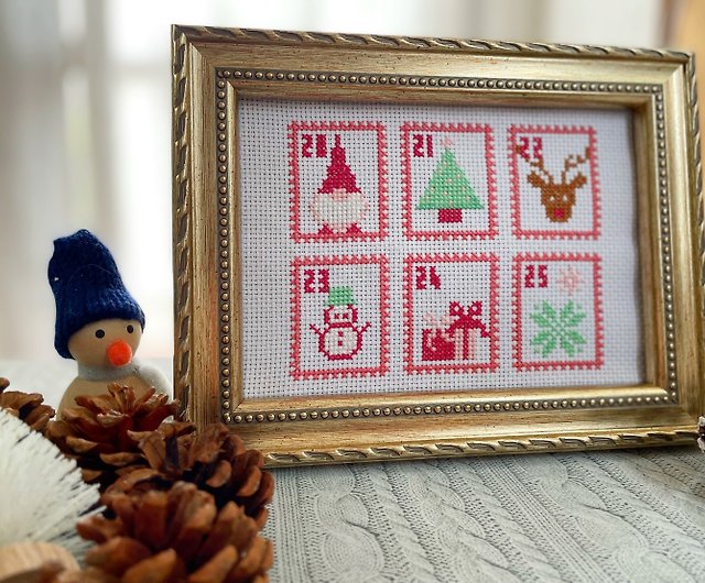 Cross stitch kit Christmas advent calendar embroidery kit Christmas  embroidery - Shop poco-a-poco Items for Display - Pinkoi