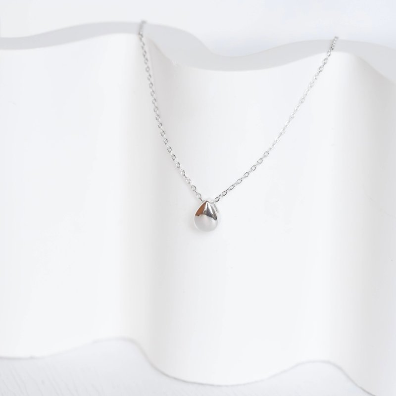 Simple Waterdrop 925 Sterling Silver Necklace - Necklaces - Sterling Silver Silver