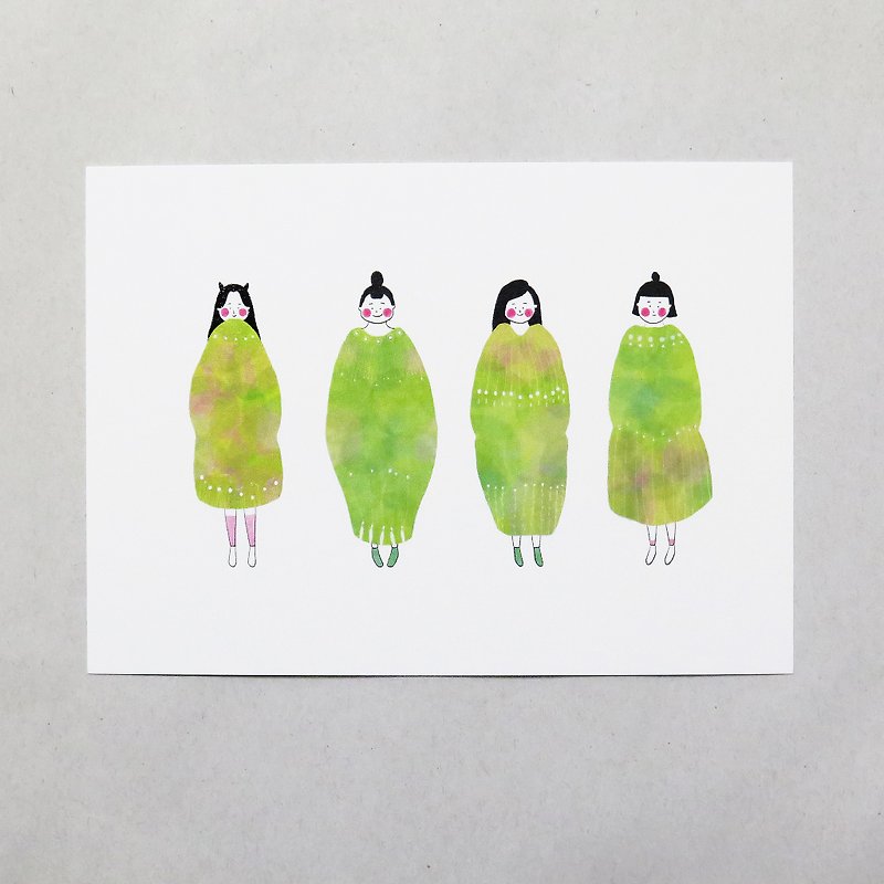 Illustration Postcard | Herbal Girl # D22 - การ์ด/โปสการ์ด - กระดาษ สีเขียว
