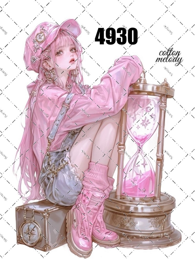 original sticker no.4930 人物ステッカー オリジナルステッカー オリジナル人物ステッカー 装飾ステッカー cotton melody - 貼紙 - 紙 
