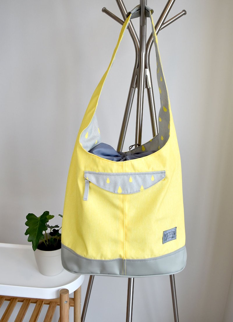 large yellow bucket bag,cross body bag - 側背包/斜背包 - 聚酯纖維 黃色