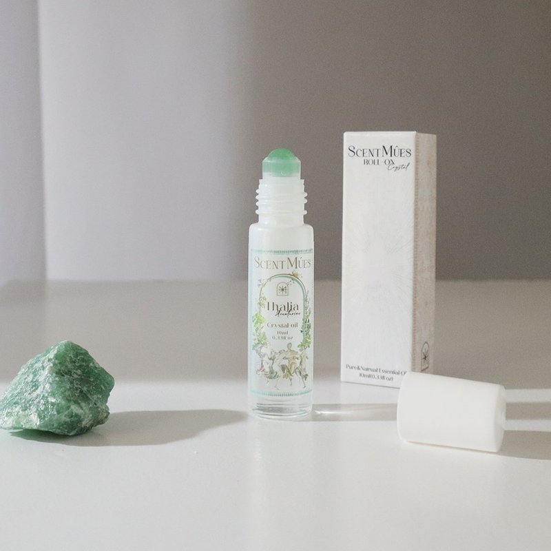 Thalia綠東陵植萃能量油/10ml滾珠 平衡&愉悅 富足豐盈  舒緩壓力 - 香氛/精油/擴香 - 水晶 綠色