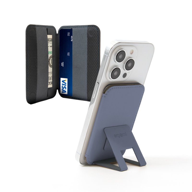 Ares Flip + Magnetic Wallet Holder - Haze Blue - Phone Stands & Dust Plugs - Other Materials 