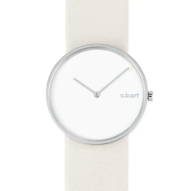 a.b.art Minimalist Silver Ring Swiss Watch - Classic Silver White D101 - นาฬิกาผู้ชาย - สแตนเลส ขาว