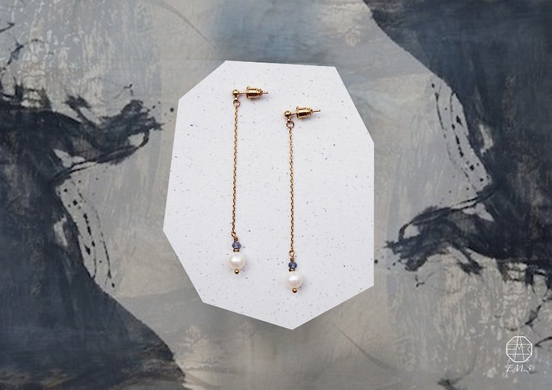 Birthstone of December-Lolite Cordierite Miss Elegant Series Dangle Earrings / Clip-on - Earrings & Clip-ons - Gemstone Blue