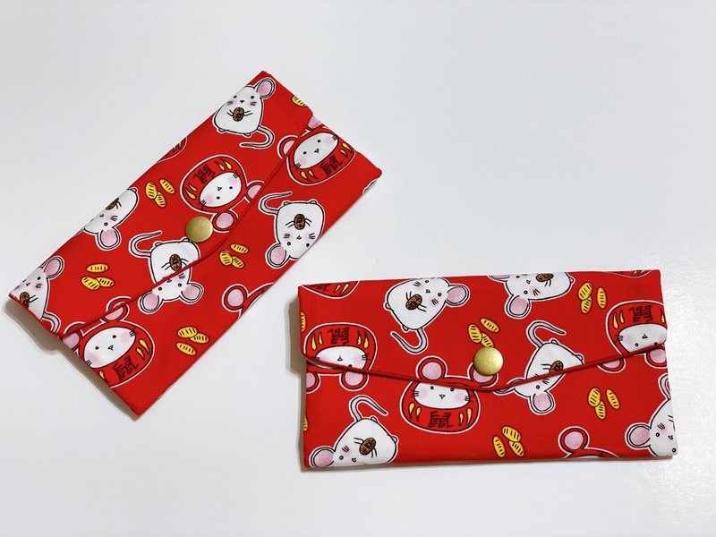 Shulaibao red envelope bag/storage bag/passbook bag can be embroidered for free - Chinese New Year - Cotton & Hemp Red