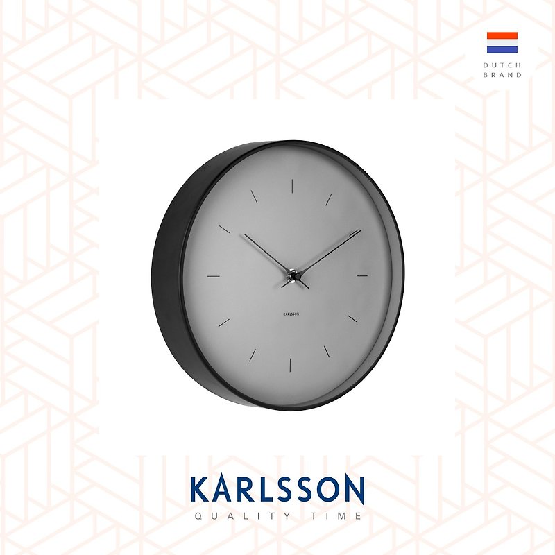 荷蘭Karlsson wall clock 27.5cm Butterfly Hands grey - 時鐘/鬧鐘 - 其他金屬 灰色