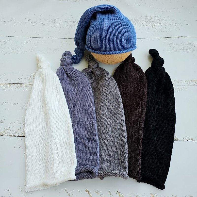 Newborn Sleepy Cap , Knitted Photo Props, Baby hat - 嬰兒手鍊/飾品 - 羊毛 多色