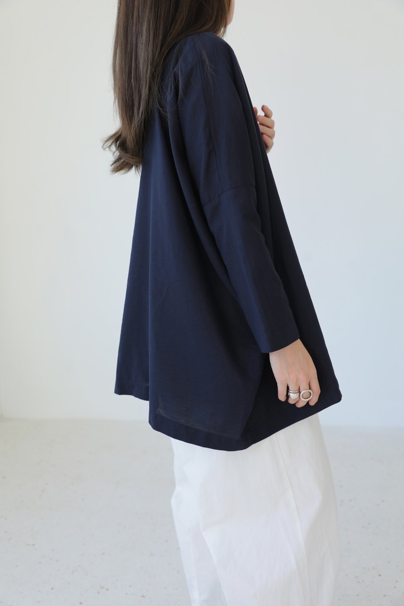 日本產梭織羊毛 一字領寬鬆針織衫 I Wool Boat Neck Top - 女上衣/長袖上衣 - 羊毛 