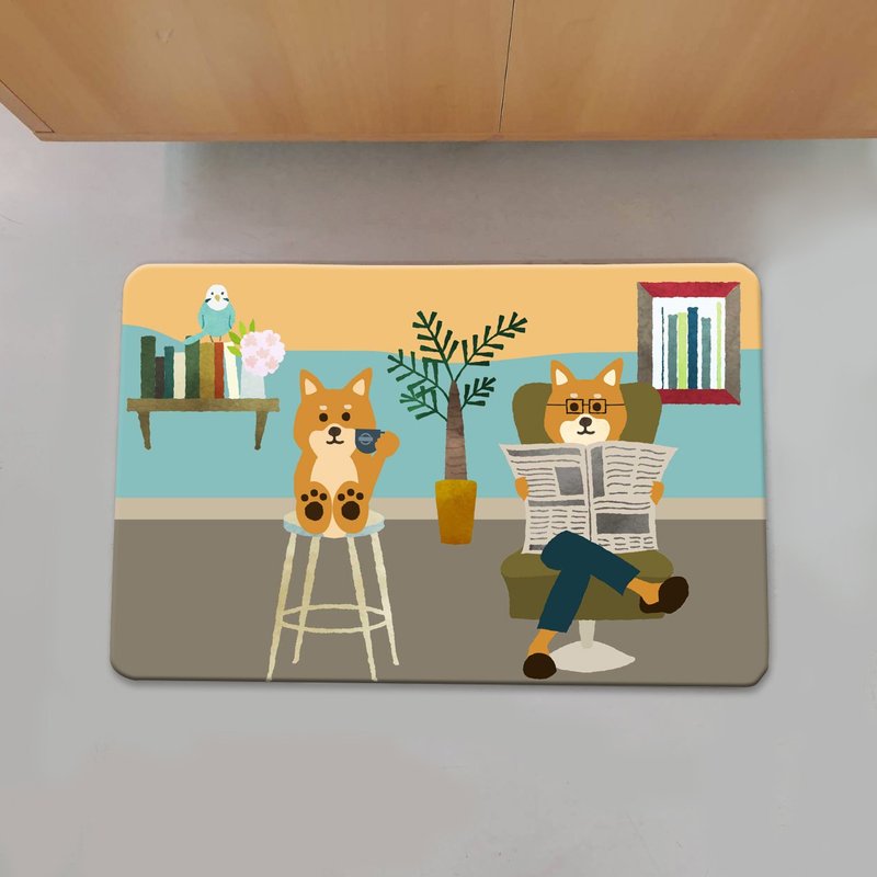 柴犬 仿羊絨 地毯 - 地墊/地毯 - 其他材質 藍色