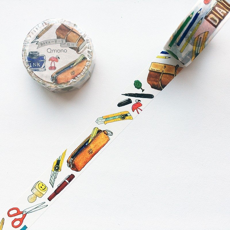 Qmono x Daya One-for-one travel original paper tape [Stationery (QMT-DA04)] - Washi Tape - Paper Multicolor