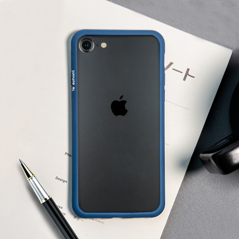 iPhone SE/7/8 Simple Anti-fouling and Anti-drop Phone Case-Denim Blue - Phone Cases - Plastic Blue