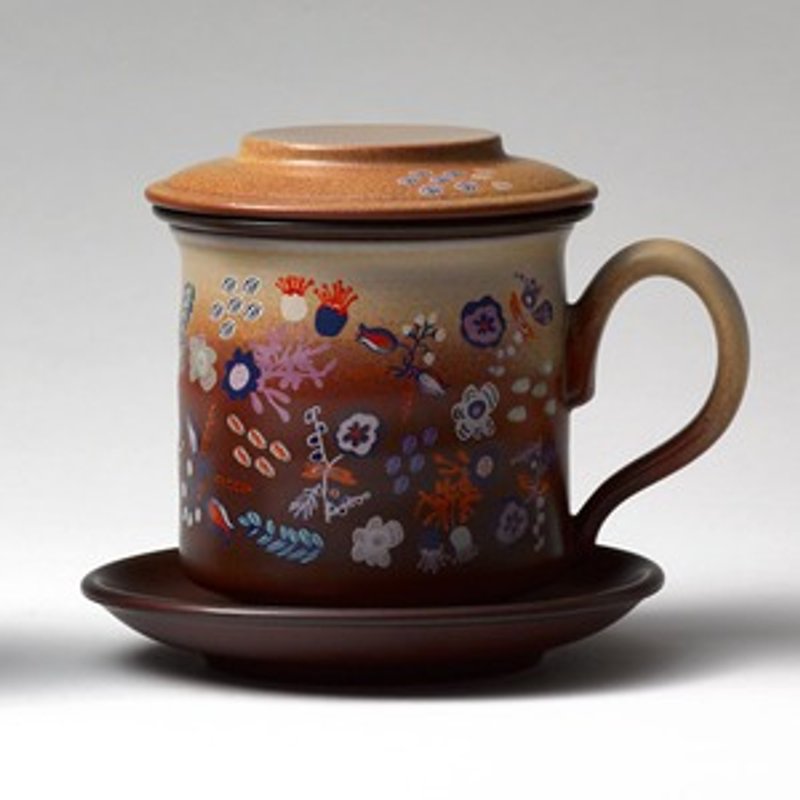Pottery workshop | Wuxiao Ru x Hi Pak series Han Tao children - stacked concentric tea cup set (terracotta) - แก้วมัค/แก้วกาแฟ - วัสดุอื่นๆ สีแดง