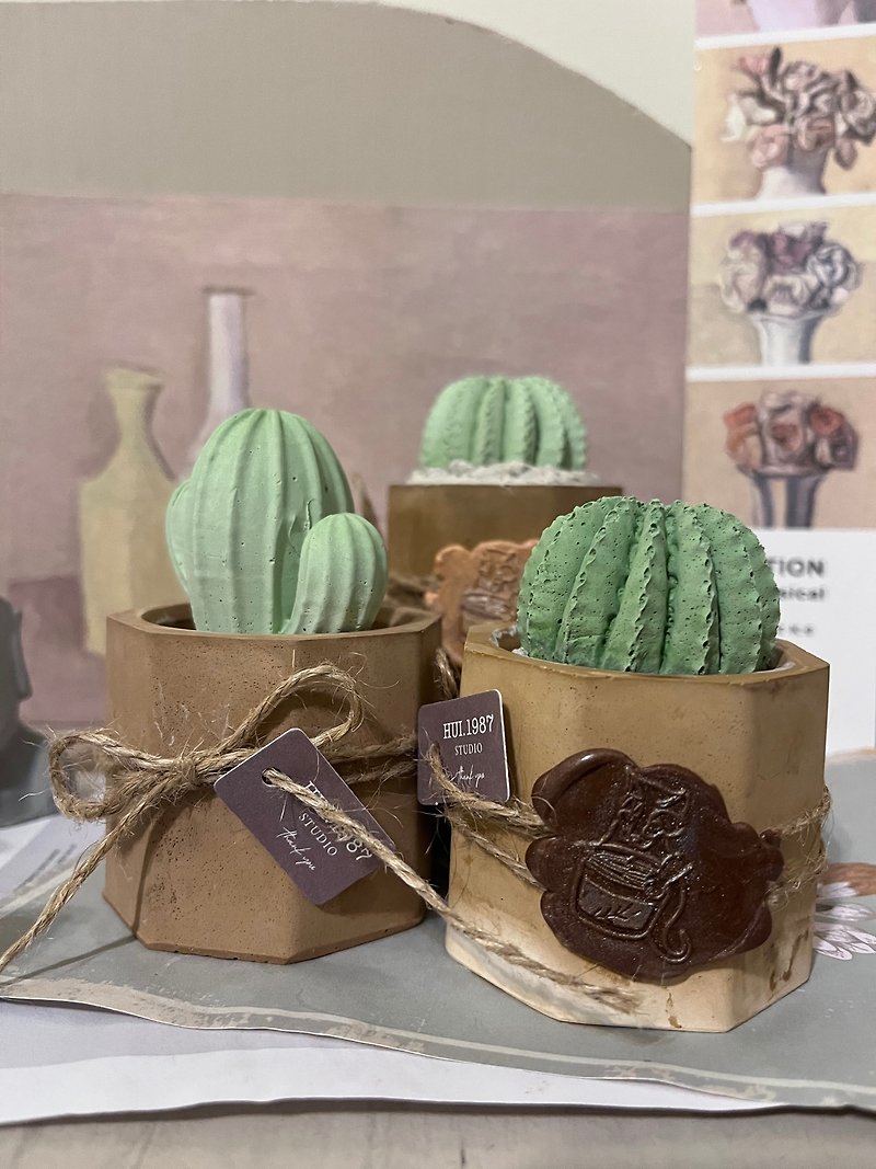 Stone Diffuser-Small Potted Cactus - Fragrances - Other Materials Green