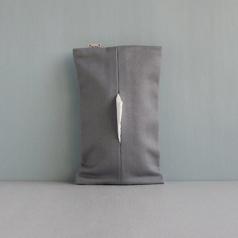 Customized paper bag, beautified desktop, can buy blank - กล่องทิชชู่ - ผ้าฝ้าย/ผ้าลินิน สีเทา
