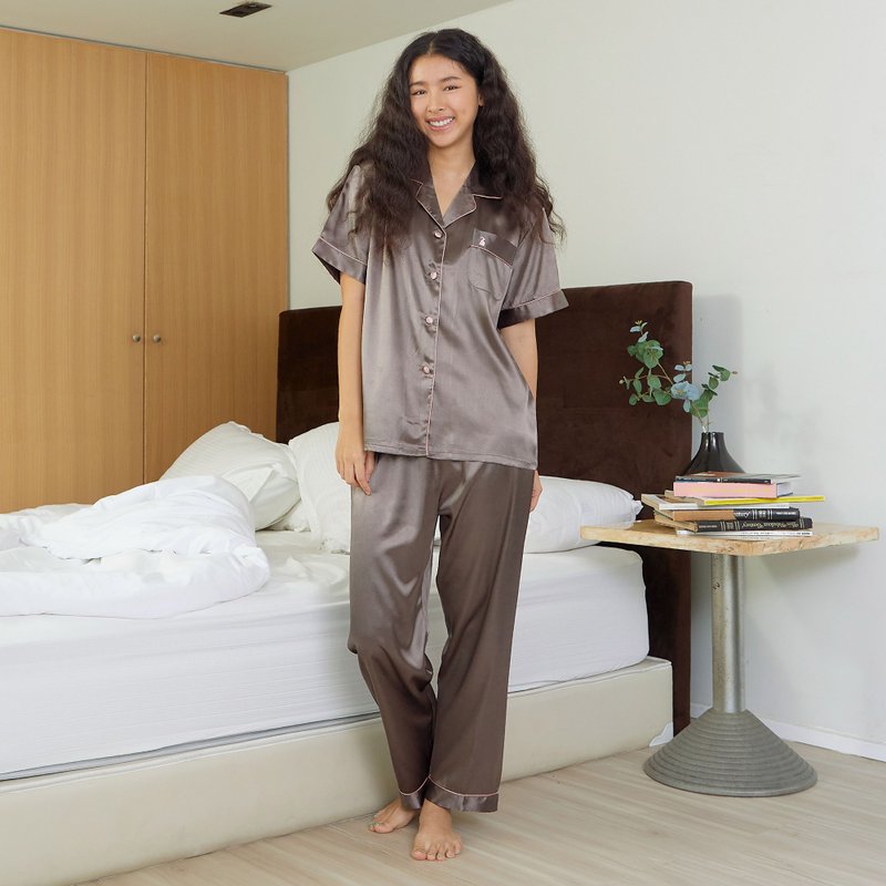 Satin Pajamas short sleeves with pants - 居家服/睡衣 - 其他材質 多色