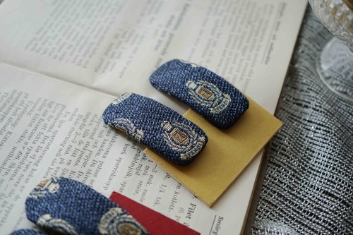 アンティークタイヘアピン - フェンディ - デニムブルー- 2個セット