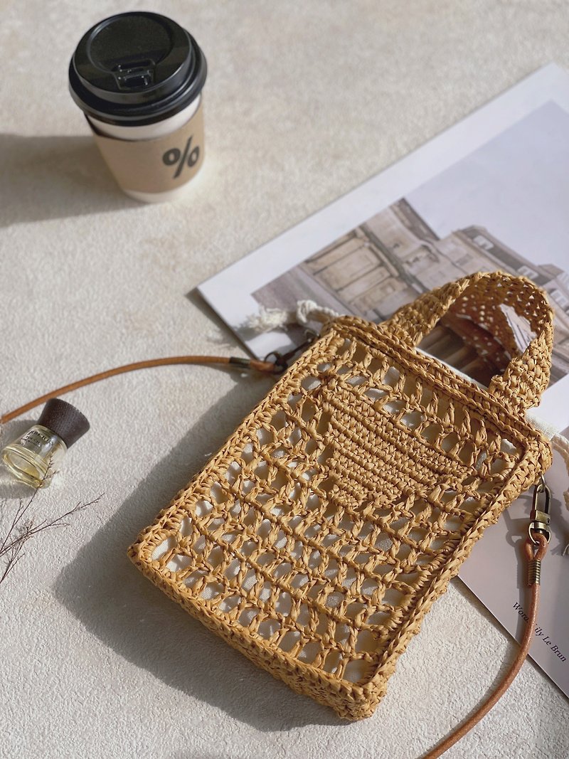 Woven mini handbag/small straw bag - available colors/customized sizes - Messenger Bags & Sling Bags - Paper Khaki