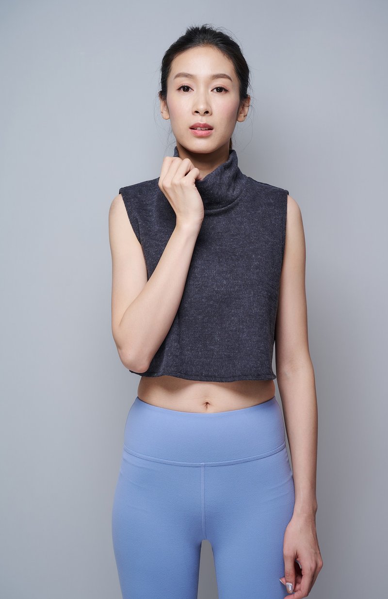 福利品【限時優惠7折】 Fleece Sleeveless -Dark Grey 快速出貨 - 瑜珈服/瑜珈褲 - 聚酯纖維 