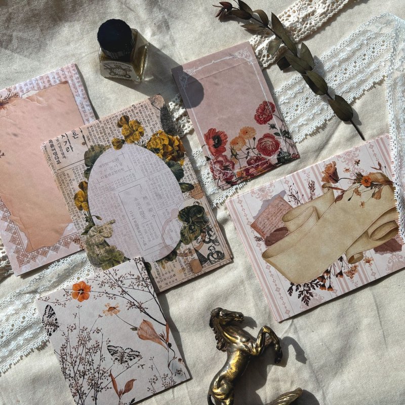 Light-Flower Cafe Mini Letter Set - 信封/信紙 - 紙 咖啡色
