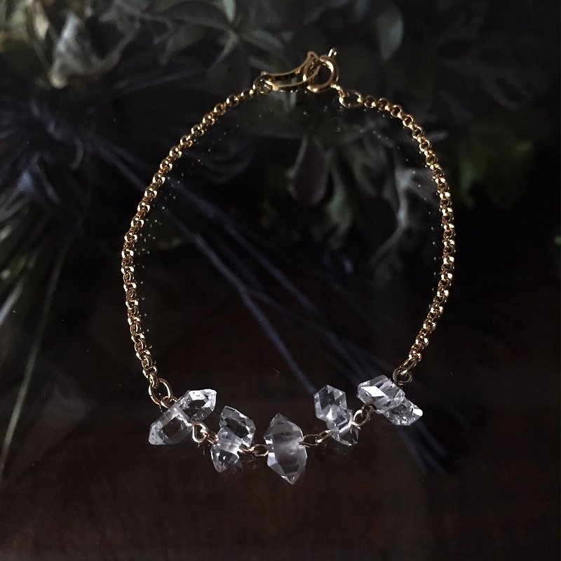 原石のハーキマーダイヤモンドブレスレッド - 手鍊/手鐲 - 水晶 透明
