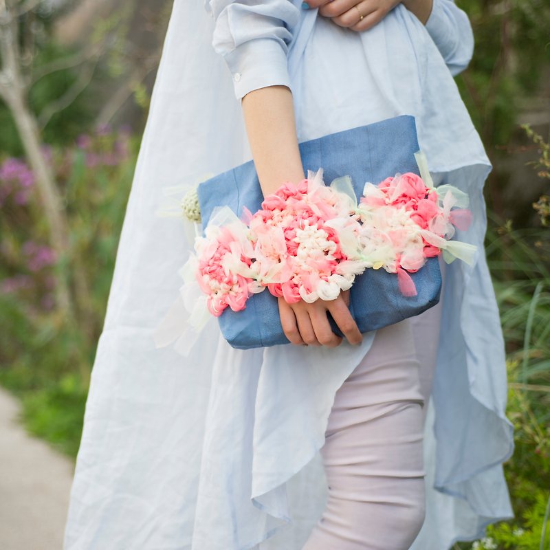 Blooming handbag x Okayama tatami mat - Messenger Bags & Sling Bags - Polyester Pink