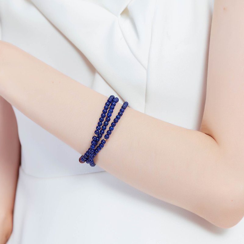 Lapis Lazuli, 14K Gold-Filled Natural Gemstone Bracelet - Bracelets - Semi-Precious Stones Blue