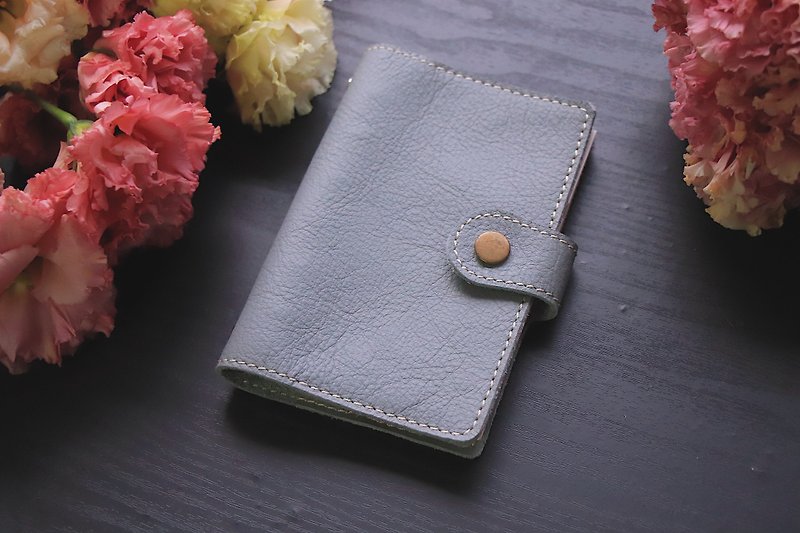 Leather hole clip million hand account | A7 | gray - Notebooks & Journals - Genuine Leather Gray