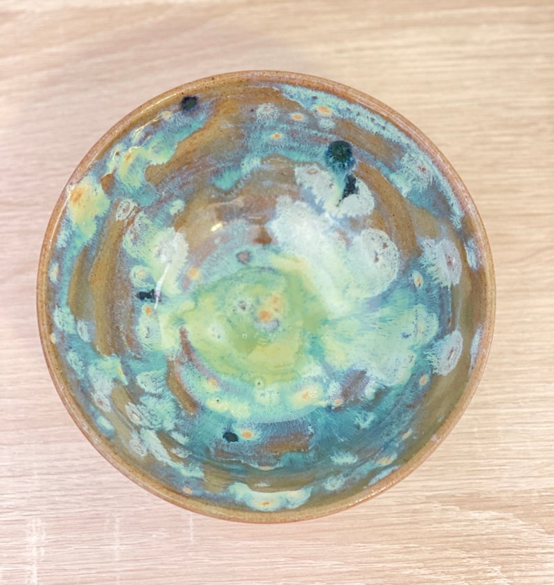 璀璨綻放 綠花水滴系 中碗 - 碗 - 陶 多色