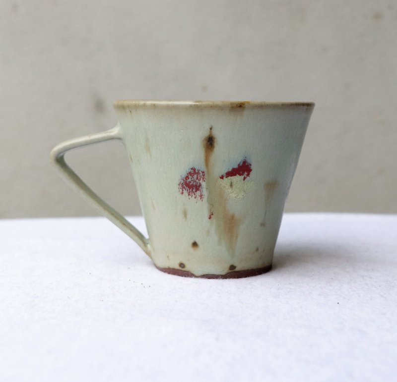 古色鴿灰三彩指繪咖啡杯 - 咖啡杯 - 陶 多色