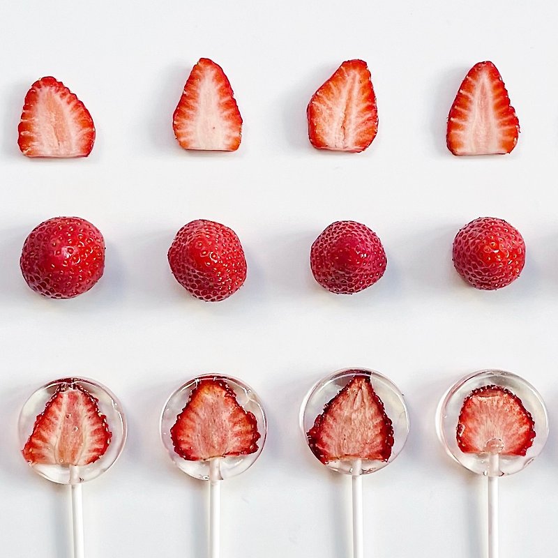| Wedding favors | Six pieces | Dried strawberry lollipops - Snacks - Fresh Ingredients 