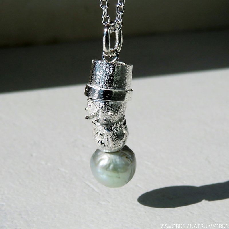 Pearl Snowman Pendant - Necklaces - Gemstone Green