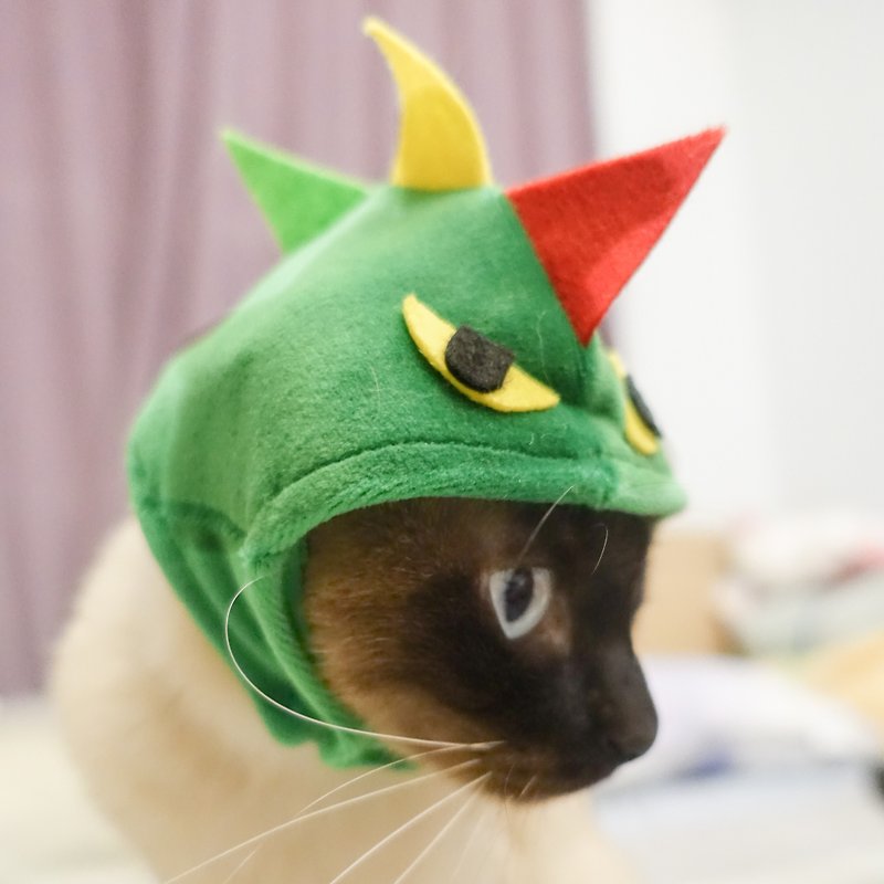 恐龍造型寵物貓狗帽子頭套*S號 - 寵物衣服 - 其他材質 綠色