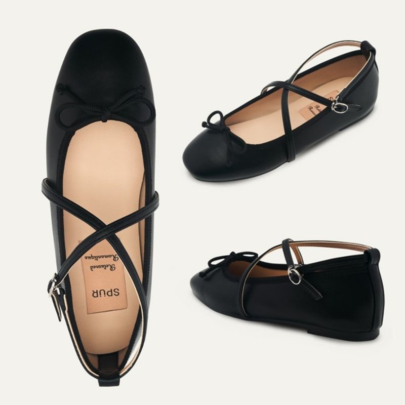 PRE-ORDER SPUR Strap Ballet Core Flat -US8001BK - 其他女皮鞋 - 其他材質 