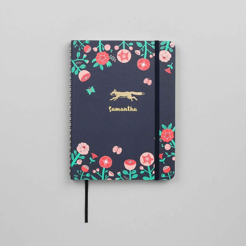 Flower Fox Emblem A5 Notebook / Sketchbook - Notebooks & Journals - Paper Multicolor