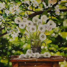 Flower Oil Painting Dandelions Floral Wall Art Impasto Canvas Painting  帆布藝術繪畫 - Shop ArtDesignTatiana Posters - Pinkoi