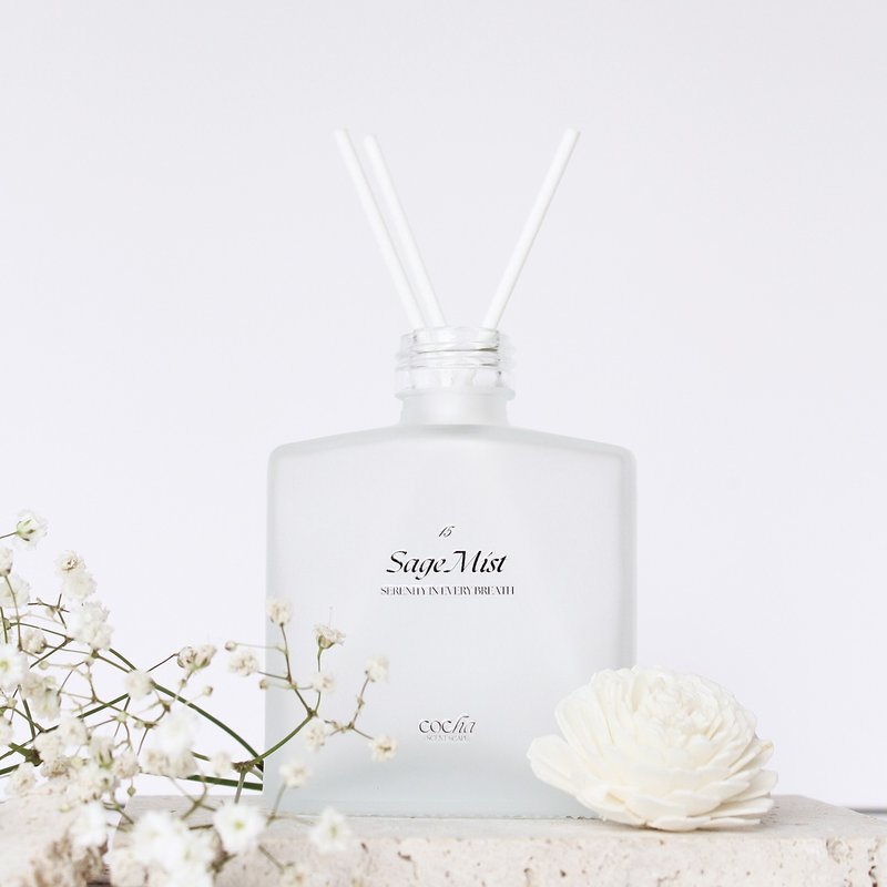 【クリスマスギフト】リードディフューザー | 15 セージミスト Sage Mist - 100ml/50ml - アロマ・線香 - ガラス 透明
