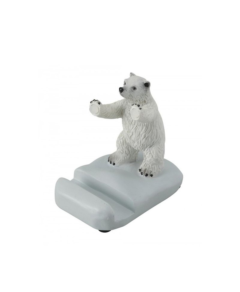 SUSS-Japan Magnets Cute Desktop Small Phone Holder/Phone Holder (Polar Bear)-Spot - ที่ตั้งมือถือ - วัสดุอื่นๆ ขาว
