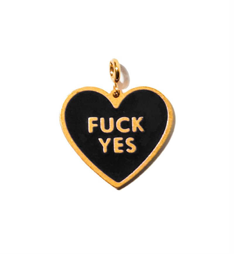 Fuck Yes Pendant • Black / Reversible - Charms - Stainless Steel Black